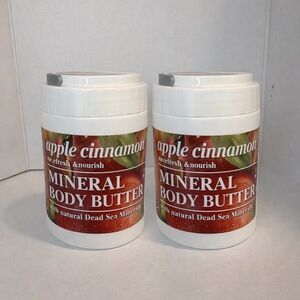 Dead Sea Mineral Body Butter Apple Cinnamon 2 Pack Nourishing moisturizer